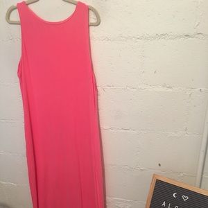 Neon pink, cotton maxi - L